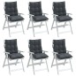 vidaXL Cojines de silla respaldo bajo 6 uds tela Oxford gris antracita vidaXL Cojines de silla respaldo bajo 6 uds tela Oxford gris antracita