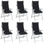 vidaXL Cojines para silla respaldo alto 6 uds tela a cuadros negro vidaXL Cojines para silla respaldo alto 6 uds tela a cuadros negro