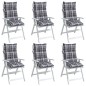 vidaXL Cojines para silla respaldo alto 6 uds tela Oxford cuadros gris vidaXL Cojines para silla respaldo alto 6 uds tela Oxford cuadros gris