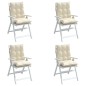 vidaXL Cojines para silla con respaldo bajo 4 uds tela Oxford crema vidaXL Cojines para silla con respaldo bajo 4 uds tela Oxford crema