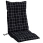 vidaXL Cojines para silla respaldo alto 2 uds tela a cuadros negro vidaXL Cojines para silla respaldo alto 2 uds tela a cuadros negro