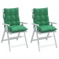 vidaXL Cojines para silla con respaldo bajo 2 uds tela Oxford verde vidaXL Cojines para silla con respaldo bajo 2 uds tela Oxford verde