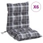 vidaXL Cojines para silla respaldo bajo 6 uds tela Oxford cuadros gris vidaXL Cojines para silla respaldo bajo 6 uds tela Oxford cuadros gris