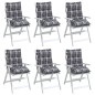 vidaXL Cojines para silla respaldo bajo 6 uds tela Oxford cuadros gris vidaXL Cojines para silla respaldo bajo 6 uds tela Oxford cuadros gris