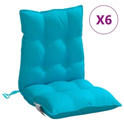 vidaXL Cojines para silla con respaldo bajo 6 uds tela Oxford turquesa