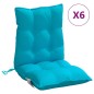 vidaXL Cojines para silla con respaldo bajo 6 uds tela Oxford turquesa