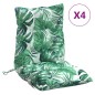 vidaXL Cojines para silla respaldo bajo 4 uds tela estampado de hojas vidaXL Cojines para silla respaldo bajo 4 uds tela estampado de hojas