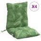 vidaXL Cojines para silla respaldo bajo 4 uds tela estampado de hojas