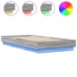 vidaXL Estructura de cama con luces LED gris Sonoma 90x200 cm