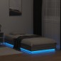 vidaXL Estructura de cama con luces LED gris Sonoma 90x200 cm