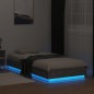 vidaXL Estructura de cama con luces LED gris hormigón 90x200 cm vidaXL Estructura de cama con luces LED gris hormigón 90x200 cm