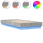 vidaXL Estructura de cama con luces LED gris hormigón 75x190 cm vidaXL Estructura de cama con luces LED gris hormigón 75x190 cm