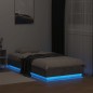 vidaXL Estructura de cama con luces LED gris hormigón 75x190 cm vidaXL Estructura de cama con luces LED gris hormigón 75x190 cm