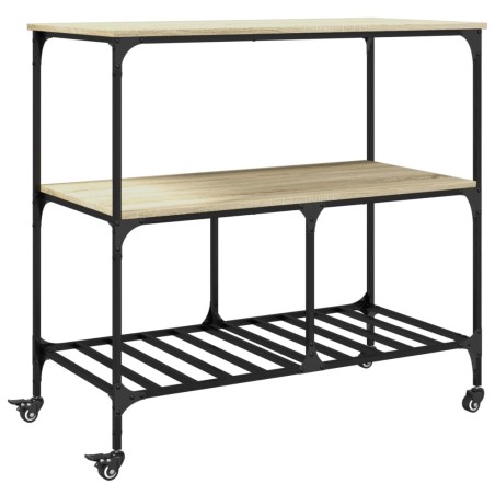 vidaXL Carrito de cocina madera ingeniería roble Sonoma 100x50x95 cm