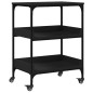 vidaXL Carrito de cocina madera de ingeniería negro 60x41x80,5 cm vidaXL Carrito de cocina madera de ingeniería negro 60x41x80,5 cm