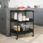 vidaXL Carrito de cocina madera de ingeniería negro 60x41x80,5 cm vidaXL Carrito de cocina madera de ingeniería negro 60x41x80,5 cm