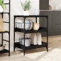 vidaXL Carrito de cocina madera de ingeniería negro 60x41x80,5 cm vidaXL Carrito de cocina madera de ingeniería negro 60x41x80,5 cm