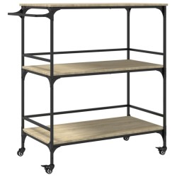 vidaXL Carrito de cocina madera ingeniería roble Sonoma 100,5x50x105cm