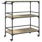vidaXL Carrito de cocina madera ingeniería roble Sonoma 100,5x50x105cm vidaXL Carrito de cocina madera ingeniería roble Sonoma 100,5x50x105cm