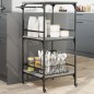 vidaXL Carrito de cocina madera ingeniería gris Sonoma 60,5x50x105 cm