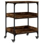 vidaXL Carrito de cocina madera ingeniería roble ahumado 60x41x80,5 cm vidaXL Carrito de cocina madera ingeniería roble ahumado 60x41x80,5 cm