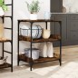 vidaXL Carrito de cocina madera ingeniería roble ahumado 60x41x80,5 cm vidaXL Carrito de cocina madera ingeniería roble ahumado 60x41x80,5 cm