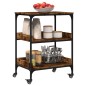 vidaXL Carrito de cocina madera ingeniería roble ahumado 60x41x80,5 cm vidaXL Carrito de cocina madera ingeniería roble ahumado 60x41x80,5 cm