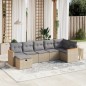 vidaXL Juego de sofás jardín con cojines beige mezcla 7 pzas ratán PE vidaXL Juego de sofás jardín con cojines beige mezcla 7 pzas ratán PE