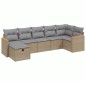 vidaXL Juego de sofás jardín con cojines beige mezcla 7 pzas ratán PE vidaXL Juego de sofás jardín con cojines beige mezcla 7 pzas ratán PE