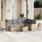 vidaXL Juego de sofás jardín con cojines beige mezcla 8 pzas ratán PE vidaXL Juego de sofás jardín con cojines beige mezcla 8 pzas ratán PE