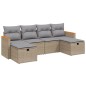 vidaXL Juego de sofás jardín con cojines beige mezcla 6 pzas ratán PE vidaXL Juego de sofás jardín con cojines beige mezcla 6 pzas ratán PE