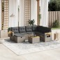 vidaXL Set de sofás de jardín 8 pzas y cojines ratán sintético gris vidaXL Set de sofás de jardín 8 pzas y cojines ratán sintético gris