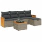 vidaXL Set de muebles de jardín 6 pzas y cojines ratán sintético gris vidaXL Set de muebles de jardín 6 pzas y cojines ratán sintético gris