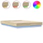 vidaXL Estructura de cama con luces LED roble Sonoma 150x200 cm vidaXL Estructura de cama con luces LED roble Sonoma 150x200 cm
