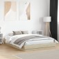 vidaXL Estructura de cama con luces LED roble Sonoma 150x200 cm vidaXL Estructura de cama con luces LED roble Sonoma 150x200 cm