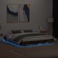 vidaXL Estructura de cama con luces LED roble ahumado 180x200 cm vidaXL Estructura de cama con luces LED roble ahumado 180x200 cm