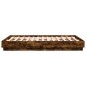 vidaXL Estructura de cama con luces LED roble ahumado 135x190 cm