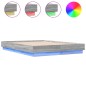 vidaXL Estructura de cama con luces LED gris Sonoma 120x190 cm vidaXL Estructura de cama con luces LED gris Sonoma 120x190 cm