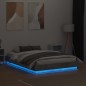 vidaXL Estructura de cama con luces LED gris hormigón 120x190 cm vidaXL Estructura de cama con luces LED gris hormigón 120x190 cm