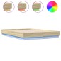 vidaXL Estructura de cama con luces LED roble Sonoma 140x200 cm vidaXL Estructura de cama con luces LED roble Sonoma 140x200 cm