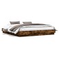 vidaXL Estructura de cama madera de ingeniería roble ahumado 200x200cm vidaXL Estructura de cama madera de ingeniería roble ahumado 200x200cm
