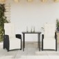 vidaXL Set comedor de jardín 3 pzas con cojines ratán sintético negro vidaXL Set comedor de jardín 3 pzas con cojines ratán sintético negro