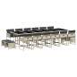 vidaXL Set comedor jardín y cojines 17 pzas ratán sintético gris claro vidaXL Set comedor jardín y cojines 17 pzas ratán sintético gris claro