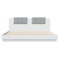 vidaXL Estructura de cama con cabecero y luces LED blanco 160x200 cm vidaXL Estructura de cama con cabecero y luces LED blanco 160x200 cm