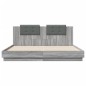 vidaXL Estructura de cama cabecero luces LED gris Sonoma 180x200 cm vidaXL Estructura de cama cabecero luces LED gris Sonoma 180x200 cm