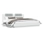 vidaXL Estructura de cama con cabecero y luces LED blanco 200x200 cm vidaXL Estructura de cama con cabecero y luces LED blanco 200x200 cm