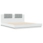vidaXL Estructura de cama con cabecero y luces LED blanco 200x200 cm vidaXL Estructura de cama con cabecero y luces LED blanco 200x200 cm