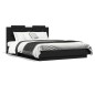 vidaXL Estructura de cama con cabecero y luces LED negro 150x200 cm vidaXL Estructura de cama con cabecero y luces LED negro 150x200 cm