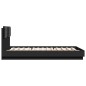 vidaXL Estructura de cama con cabecero y luces LED negro 150x200 cm vidaXL Estructura de cama con cabecero y luces LED negro 150x200 cm