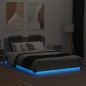 vidaXL Estructura de cama cabecero luces LED gris hormigón 150x200 cm vidaXL Estructura de cama cabecero luces LED gris hormigón 150x200 cm